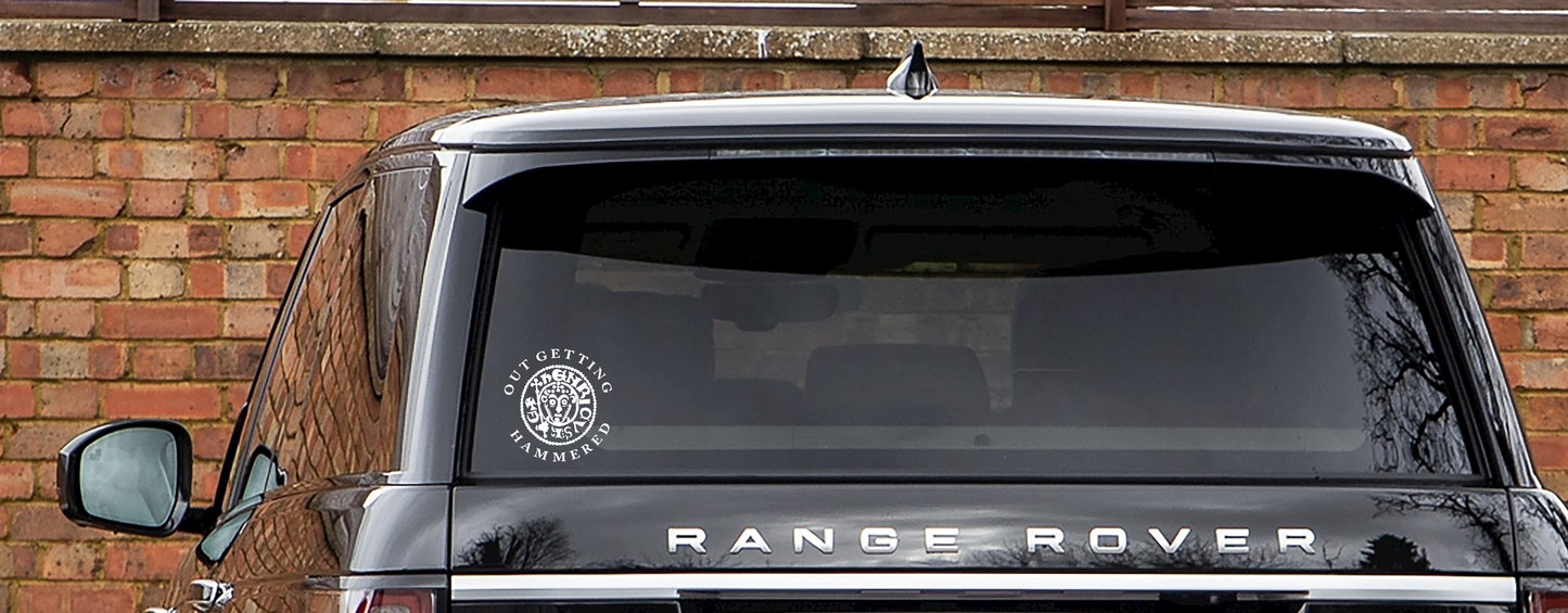 Out Getting Hammered Henry Car Decal