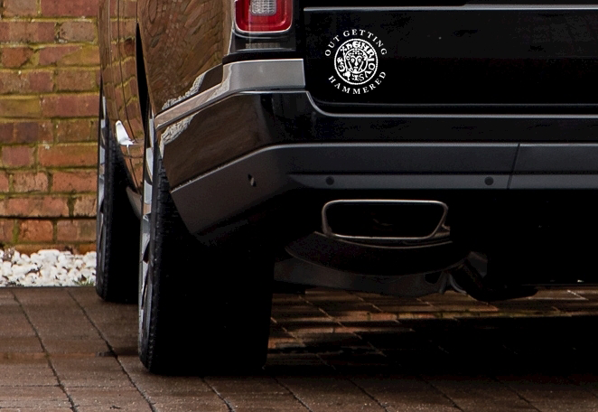 Out Getting Hammered Henry Car Decal