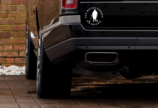 Fat Detectorist Onboard Car Decal – Detecting Wear UK