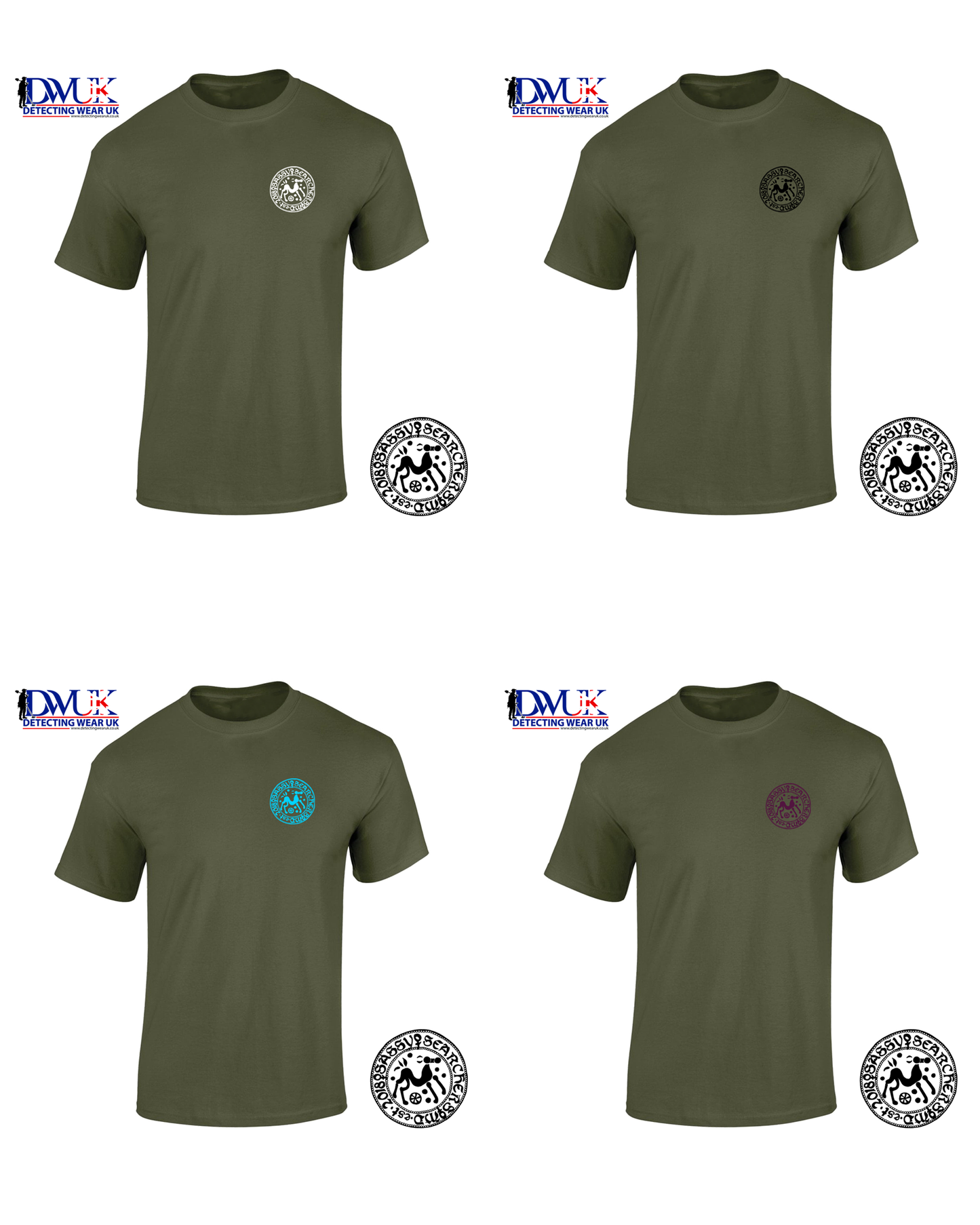 Sassy Searchers T-Shirt (Pocket Logo) Army Green
