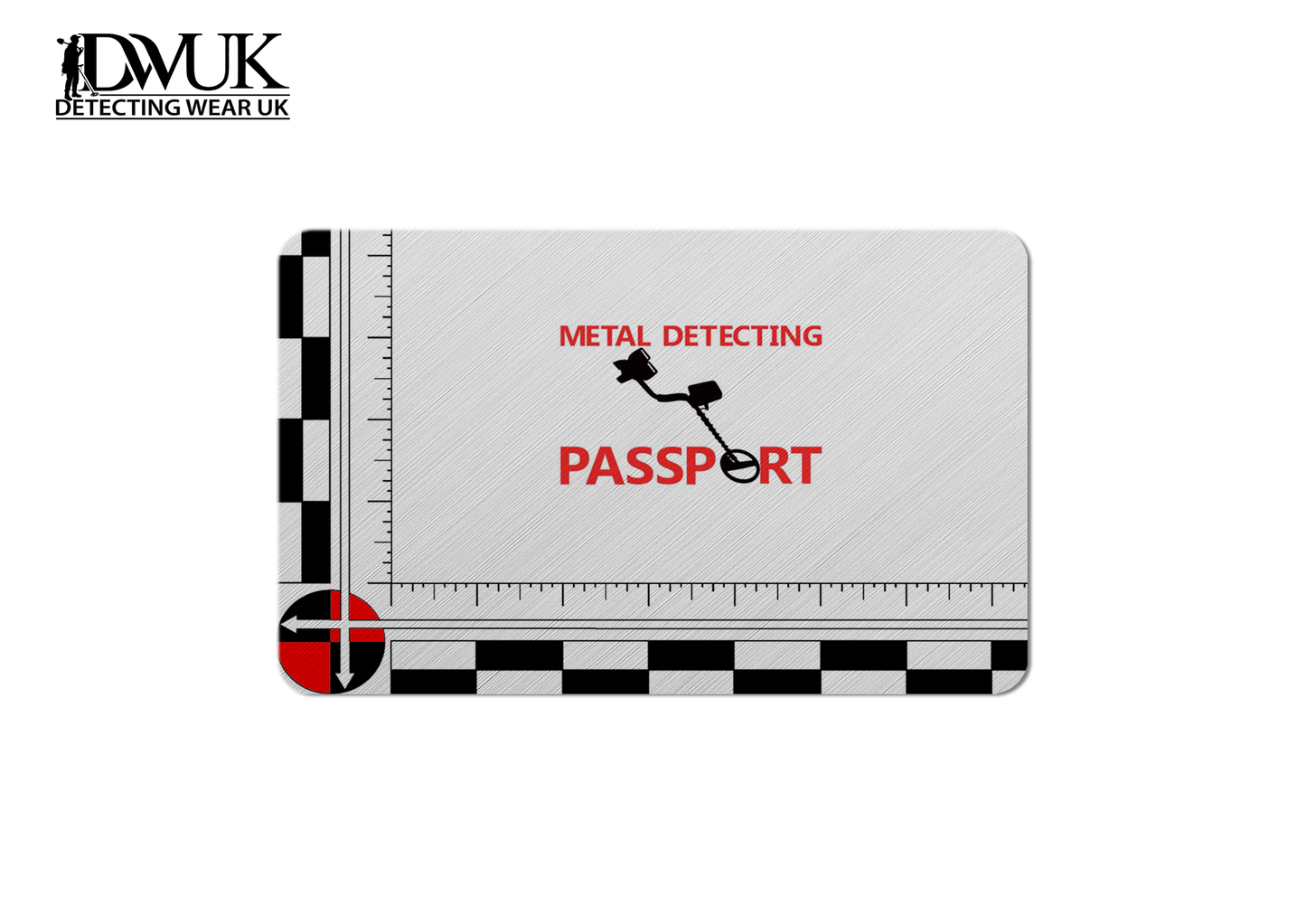 Metal Detecting Passport Pocket Size Aluminium Scale Card