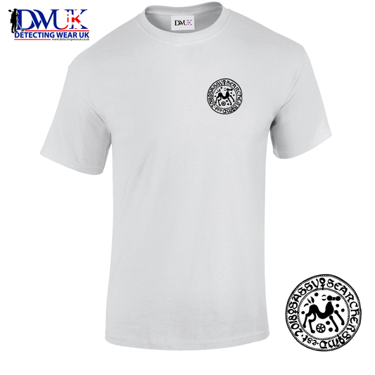Sassy Searchers T-Shirt (Pocket Logo) White